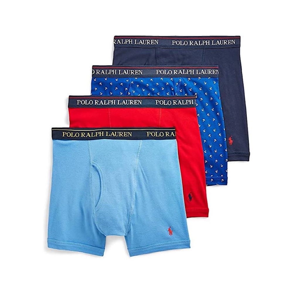 Polo Ralph Lauren Men's Classic Fit Cotton Boxer Briefs - 4 Pack XL
